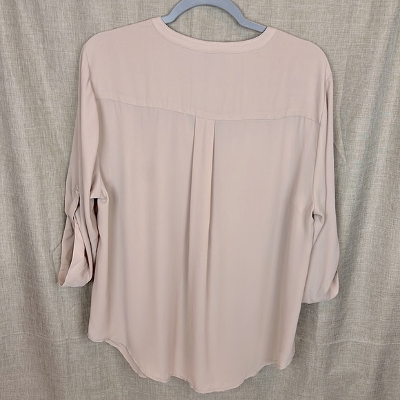 Torrid Harper New Women’s 1X Georgette Pullover Quarter Sleeve Curved Blouse - Picture 2 of 7